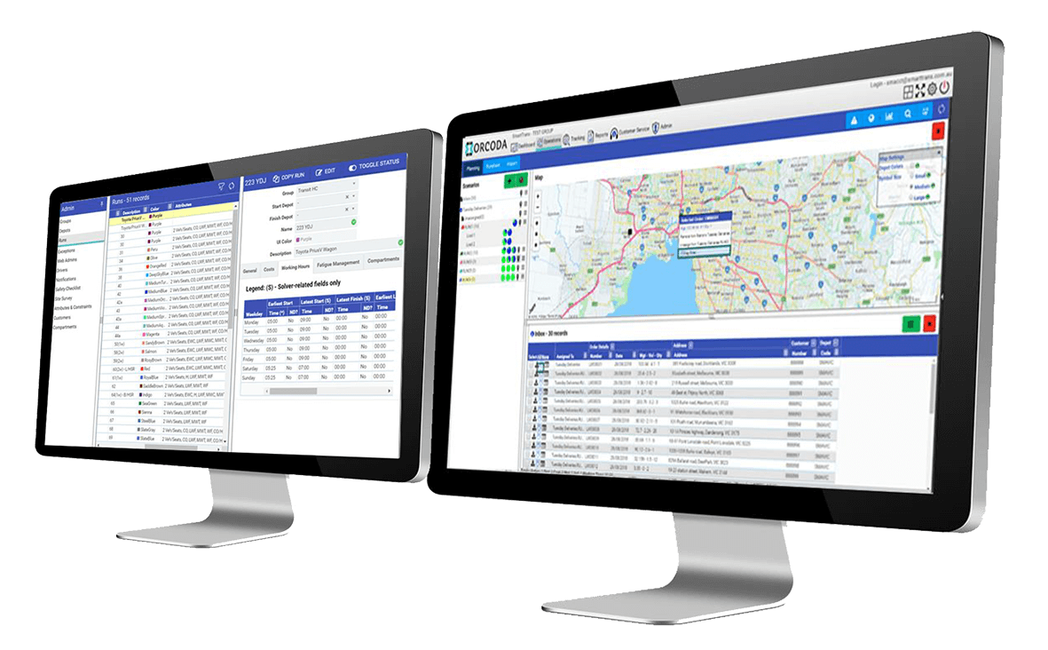 Orcoda Logistics Management System 2 Screens